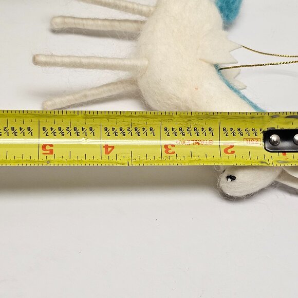 Christmas Felt Spun Wool Holiday Tree Ornament Animal Mrs Unicorn Wings Llama - Picture 6 of 10